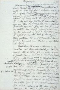 página manuscrita de la novela Frankenstein